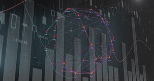 Financial data charts with network connections animation over bar graphs. Finance - Powered by Shutterstock - Get 15% off with code: PIKWIZARD15