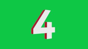 3D Number 4 logo rotating on green screen chroma key background, 4K English alphabet animation video clip - Powered by Shutterstock - Get 15% off with code: PIKWIZARD15