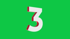 3D Number 3 logo rotating on green screen chroma key background, 4K English alphabet animation video clip - Powered by Shutterstock - Get 15% off with code: PIKWIZARD15