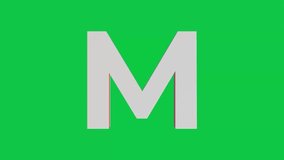 3D M letter logo rotating on green screen chroma key background, 4K English alphabet animation video clip - Powered by Shutterstock - Get 15% off with code: PIKWIZARD15