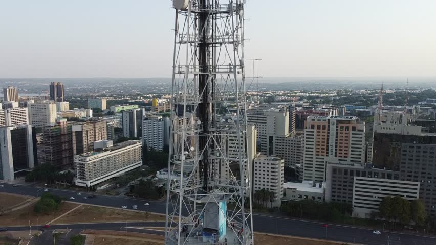 Beautiful aerial images of the TV Tower in Brasília, capital of Brazil.