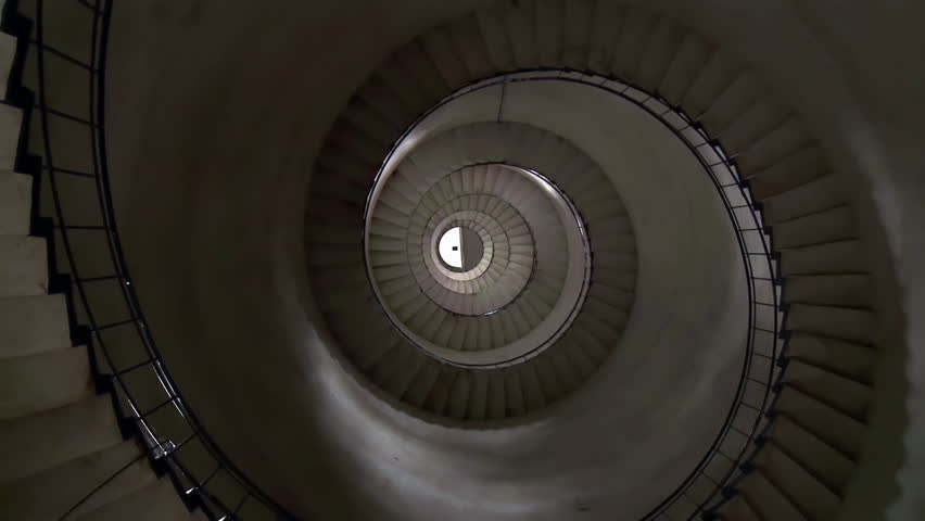 Spiral Stairs at Faro Querandí Lighthouse, Villa Gesell, Argentina - Zoom In - 4K