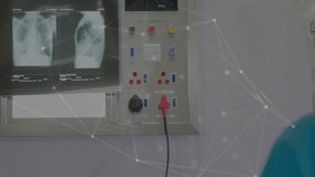 Surgeons performing operation with network connections animation over medical scene. Surgery, technology, innovation, healthcare, teamwork, digital - Powered by Shutterstock - Get 15% off with code: PIKWIZARD15