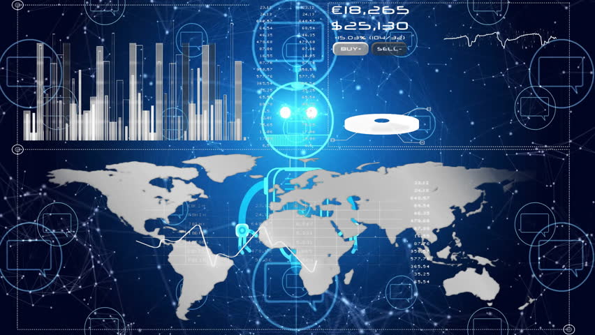 Financial data processing animation over world map and bar charts. Finance, global, analytics, economic, technology, business - Powered by Shutterstock - Get 15% off with code: PIKWIZARD15