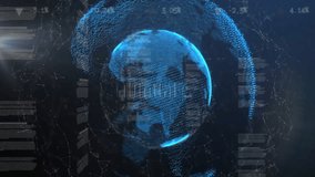 Global data analytics and statistics animation over digital Earth hologram. technology, futuristic, information - Powered by Shutterstock - Get 15% off with code: PIKWIZARD15