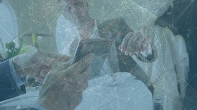 Discussing documents in private jet, business people with network connections animation. corporate, luxury, travel, networking, technology, executive - Powered by Shutterstock - Get 15% off with code: PIKWIZARD15