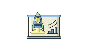 rocket presentation chart for business animated icon looping alpha channel motion graphic video design, simple bar graph presentation icon animation for business element - Powered by Shutterstock - Get 15% off with code: PIKWIZARD15