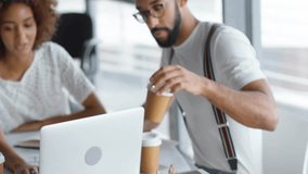 Collaborating diverse colleagues with network of connections and social media icons animation. Networking, collaboration, diversity, teamwork, technology, communication - Powered by Shutterstock - Get 15% off with code: PIKWIZARD15