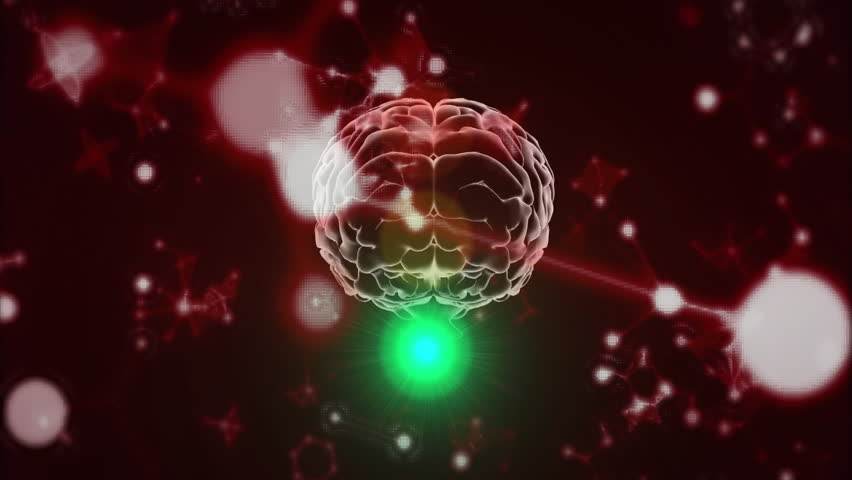 Glowing brain with neural connections animation over red molecular structures background. Neuroscience, neurons, biology, digital - Powered by Shutterstock - Get 15% off with code: PIKWIZARD15