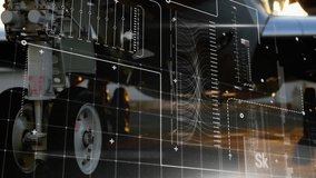 Scanning and data analysis animation over airplane engine and technical diagrams. Technology, engineering, innovation, diagnostics, aviation, visualization - Powered by Shutterstock - Get 15% off with code: PIKWIZARD15
