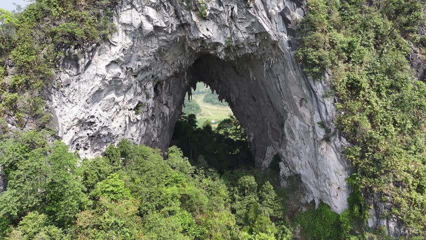 Aerial view of Thung mountain in Tra Linh, Cao Bang province, Vietnam