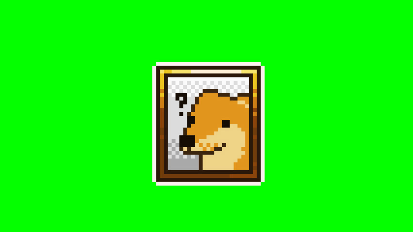Doubtful dog, pixel art animation meme