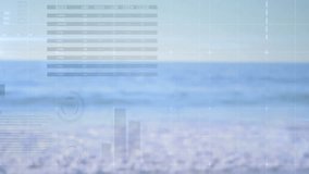 Standing on beach, woman with charts and graphs animation overlay. Business, analytics, data, digital, statistics - Powered by Shutterstock - Get 15% off with code: PIKWIZARD15
