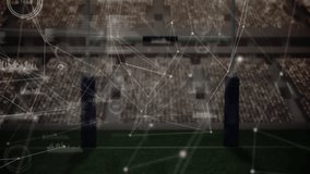 Data analytics and network connections animation over soccer players in stadium. Sports, technology, visualization, digital - Powered by Shutterstock - Get 15% off with code: PIKWIZARD15