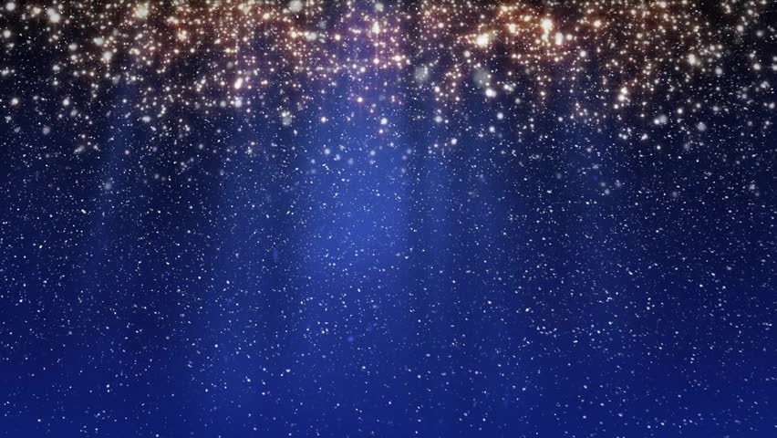 Sparkling stars and glowing lights animation over deep blue background. sparkle, night, fantasy, dream, celestial