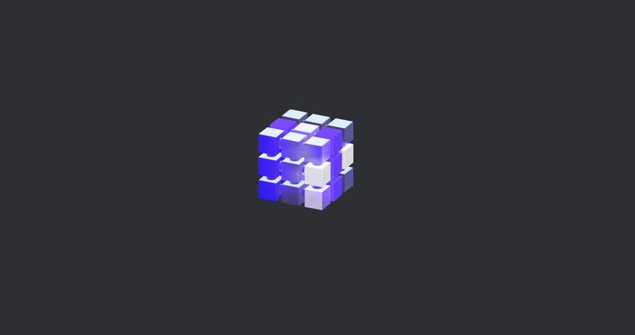 3d rubik cube rotate separate and rejoin