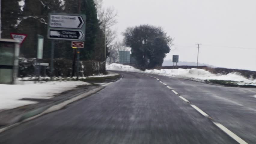 Driving Through Snow Drifts (POV)