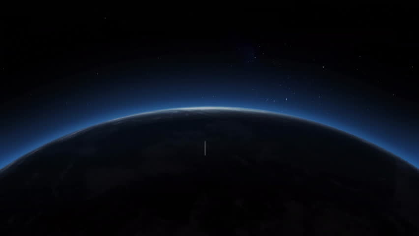 Sunrise over Earth with animated notification icons and numbers. Technology, digital, communication, notifications, global, futuristic