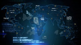 Displaying world map with cybersecurity threats and data processing animation. technology, network, global, digital - Powered by Shutterstock - Get 15% off with code: PIKWIZARD15