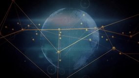Digital globe and data points animation over abstract network background. Technology, cyber, futuristic, global, virtual, connectivity - Powered by Shutterstock - Get 15% off with code: PIKWIZARD15