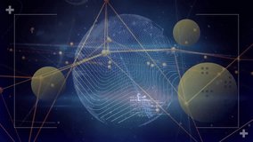 Digital globe and data points animation over abstract network background. Technology, cyber, futuristic, global, virtual, connectivity - Powered by Shutterstock - Get 15% off with code: PIKWIZARD15