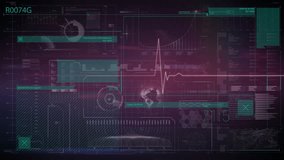 Heartbeat and medical data processing animation over futuristic digital interface. Health, technology, cardiovascular, diagnostics, monitor - Powered by Shutterstock - Get 15% off with code: PIKWIZARD15