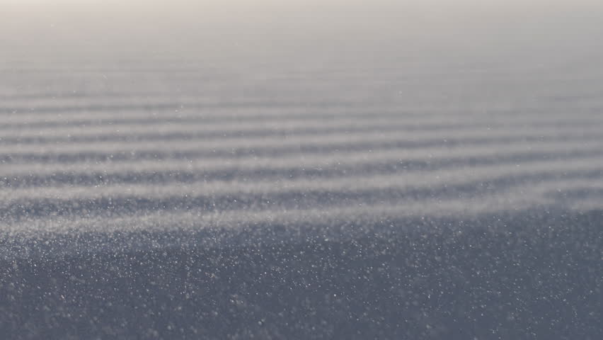 Close Up Of White Sand Blowing In High Winds