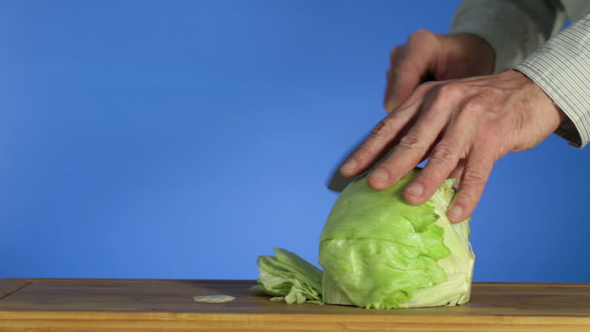 Cabbage cut with a knife for salad