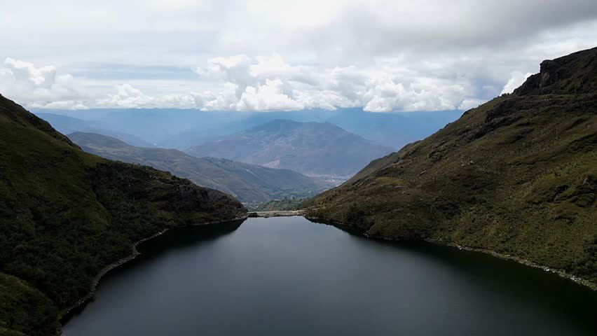 VIDEO DRONE natural lagoon tourism and travel concept. Healthy lifestyle. Peru lagoons. World
