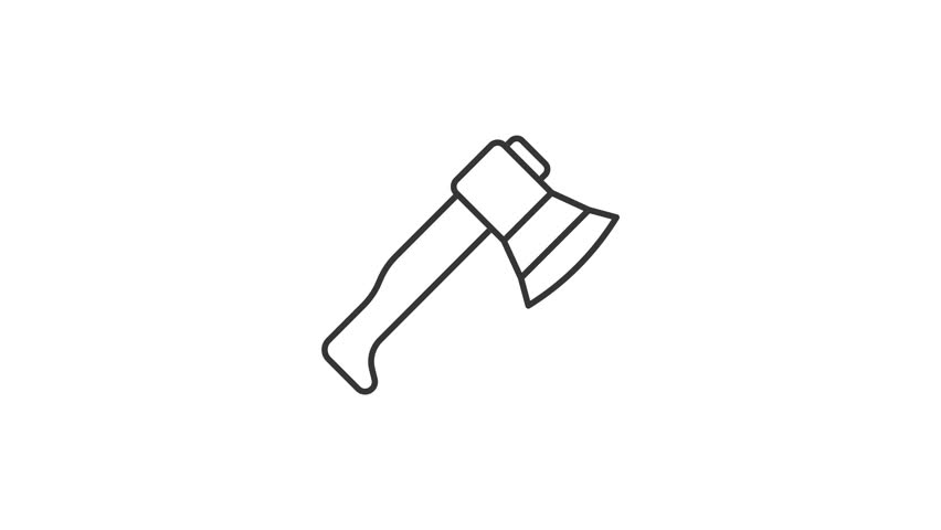 axe animated icon illustration motion graphic design video, ax or hatchet icon flat design motion graphic animation, seamless looping