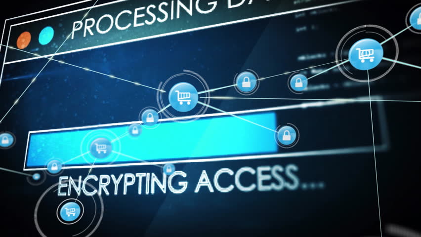 Processing data, discovering database animation over digital shopping icons and locks. Technology, data analysis, cybersecurity, e-commerce, digital transformation, secure transactions - Powered by Shutterstock - Get 15% off with code: PIKWIZARD15