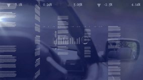 Data analytics and connectivity icons animation over person driving car. Technology, innovation, future, digital, transportation, driver - Powered by Shutterstock - Get 15% off with code: PIKWIZARD15