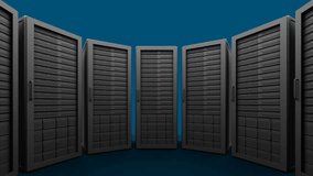 Social media interaction icons animation over server racks in data center. Technology, digital, networking, social networking, infrastructure - Powered by Shutterstock - Get 15% off with code: PIKWIZARD15