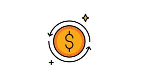 Cash Back animated icon in filled line style with alpha channel. Perfect for project and presentations - Powered by Shutterstock - Get 15% off with code: PIKWIZARD15