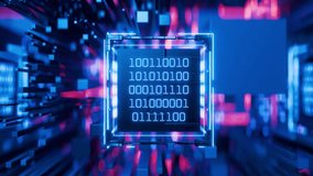 AI concept. Binary code. Digital technology. Camera zoom out from binary code cube. Hacker attack. Computer code. Blockchain. Artificial intelligence. Big data. Abstract technical background. - Powered by Shutterstock - Get 15% off with code: PIKWIZARD15