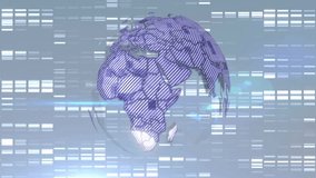 Digital globe with data bars animation over light blue background. Technology, futuristic, virtual, analysis, visualization, network - Powered by Shutterstock - Get 15% off with code: PIKWIZARD15