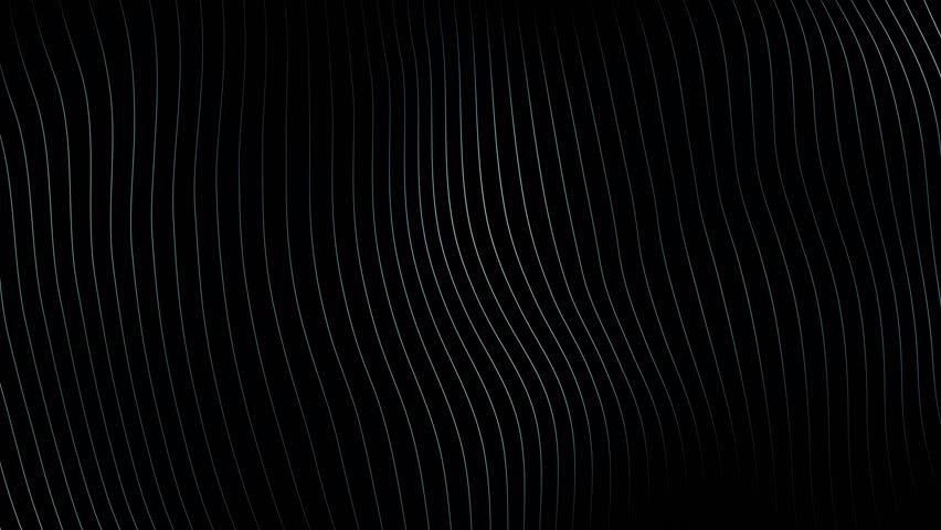 Black and white abstract wavy and curvy lines pattern seamless loop copy space background animation. Slow motion.	
