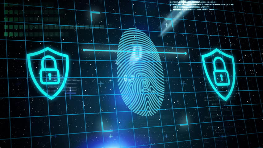 Fingerprint scanning with cybersecurity animation over digital data and code background. Biometrics, authentication, technology, privacy, hacking, identification - Powered by Shutterstock - Get 15% off with code: PIKWIZARD15