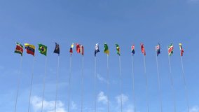 Looping video of South American flags group, Loop Animation flags, World national flags - Powered by Shutterstock - Get 15% off with code: PIKWIZARD15