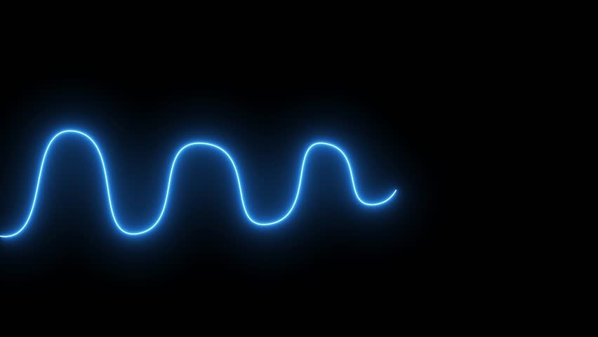 Abstract Neon Glowing Digital Waves Line Animation.