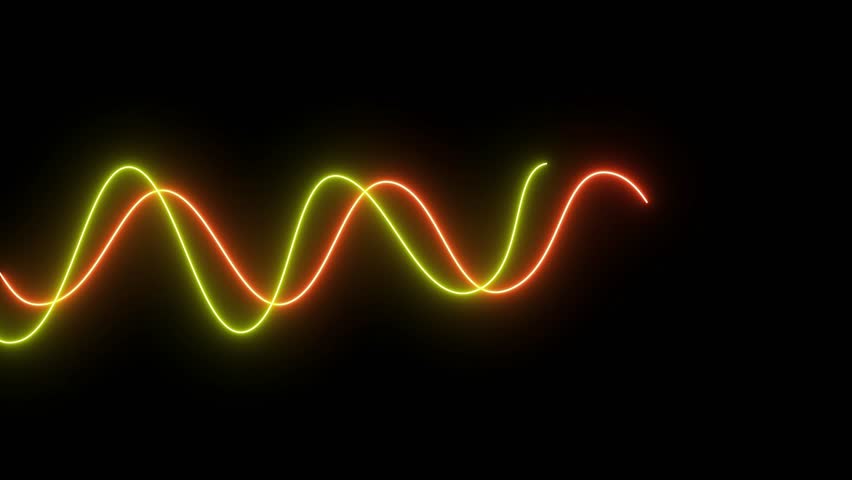 Abstract Neon Glowing Digital Waves Line Animation.