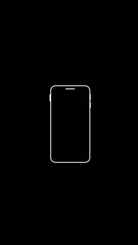 Rotate Your Phone to Landscape orientation. Black background with icons Rotate Your Device from Vertical to Horizontal. Outline Icon