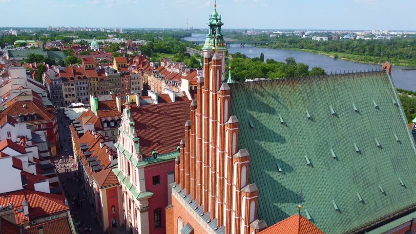 Ornate Temple Near Vistula River in Downtown Warsaw, Poland
