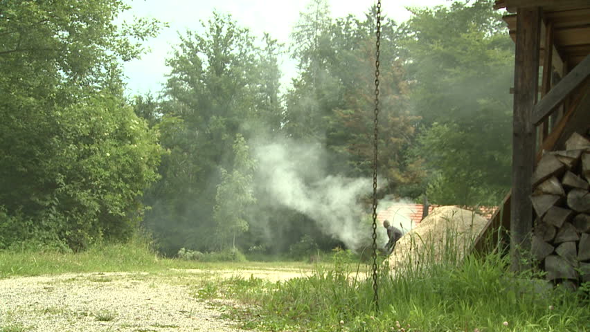 Soldiers running into camp