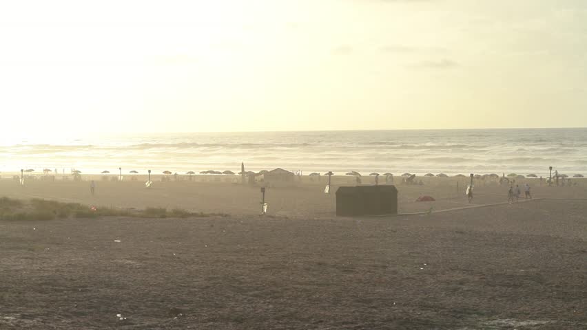 Sunset in Plage Madame Choual beach in Casablanca Morocco in summertime
