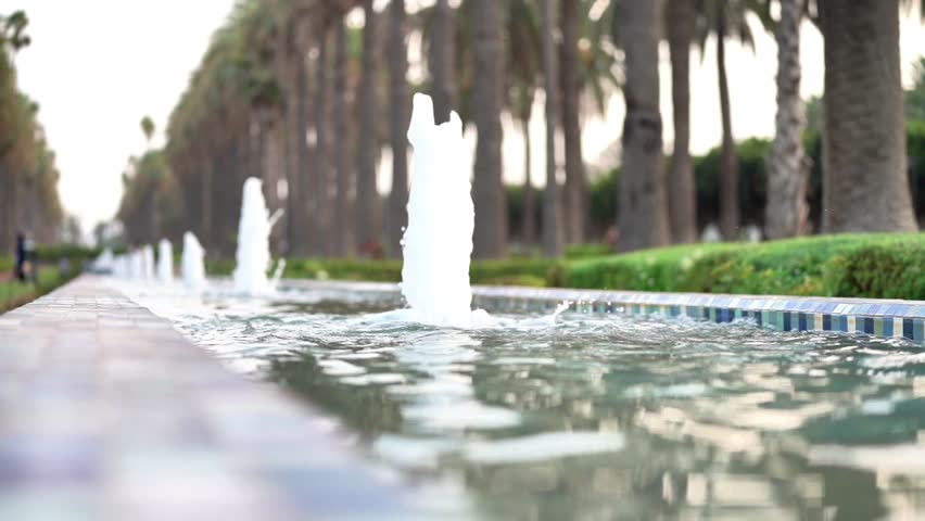 fountains in Arab League Park in Casablanca Morocco