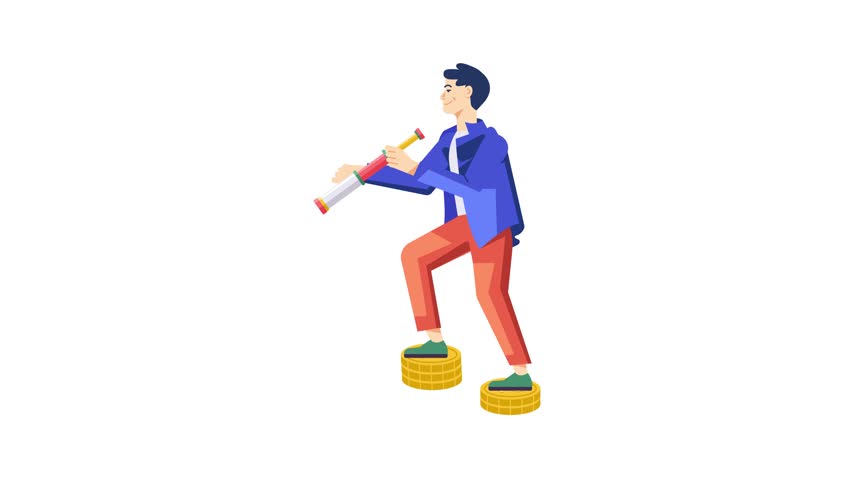 A flat style animated illustration of Animated Businessman Working Illustrations

