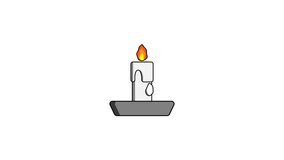 Candlelight flickers animation on a base with dripping wax. Perfect for depicting relaxation, meditation, or festive holiday celebration scenes. 4k animation, alpha channel and halloween icon. - Powered by Shutterstock - Get 15% off with code: PIKWIZARD15