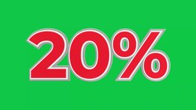 3D 20% Percent sale tag on green screen chroma key background, 4K video clip for super shop - Powered by Shutterstock - Get 15% off with code: PIKWIZARD15