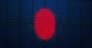 Fingerprint scanning and data processing animation over binary code background. Biometrics, technology, cybersecurity, identification, authentication, digital - Powered by Shutterstock - Get 15% off with code: PIKWIZARD15